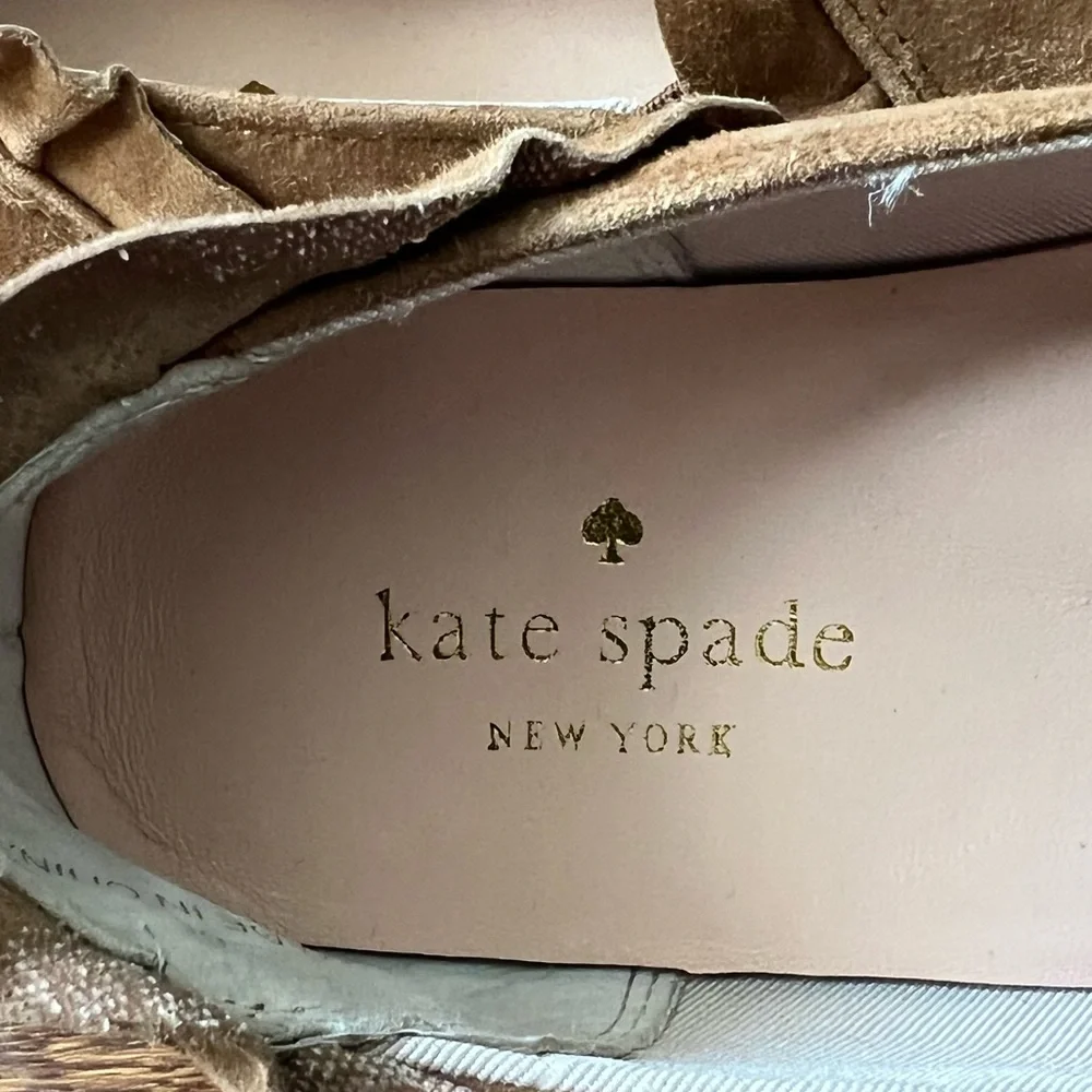 Kate Spade Lilly Ruffle Suede Platform Skate Sneakers Size 6